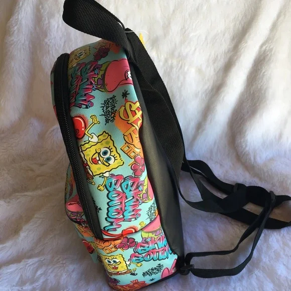 Bioworld Spongebob Squarepants Graffiti Print Mini Backpack NWT - Picture 2 of 7